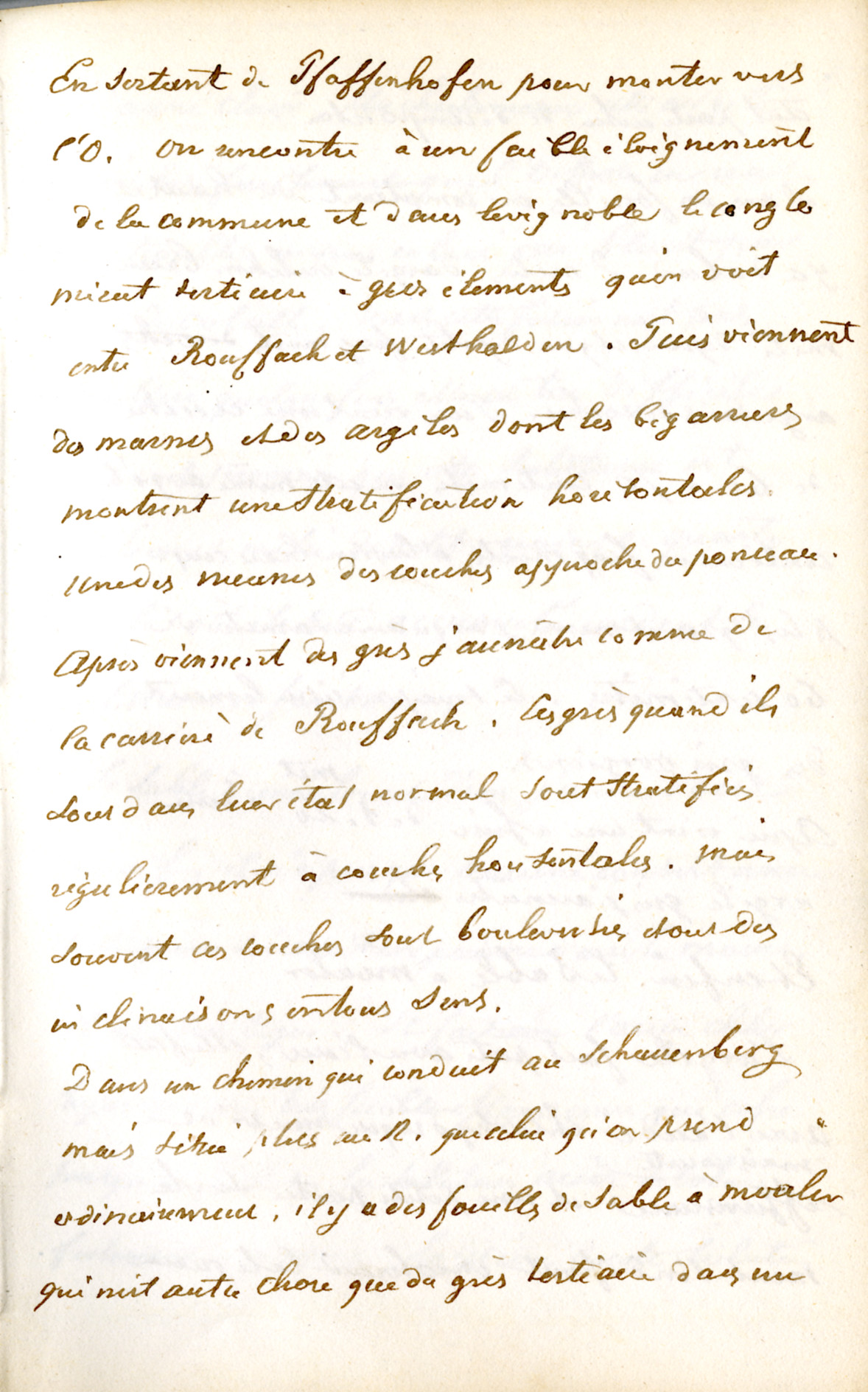 Représentation d'un village dans les carnets de Joseph Koechlin-Schlumberger : En sortant de Pfaffenhofen...