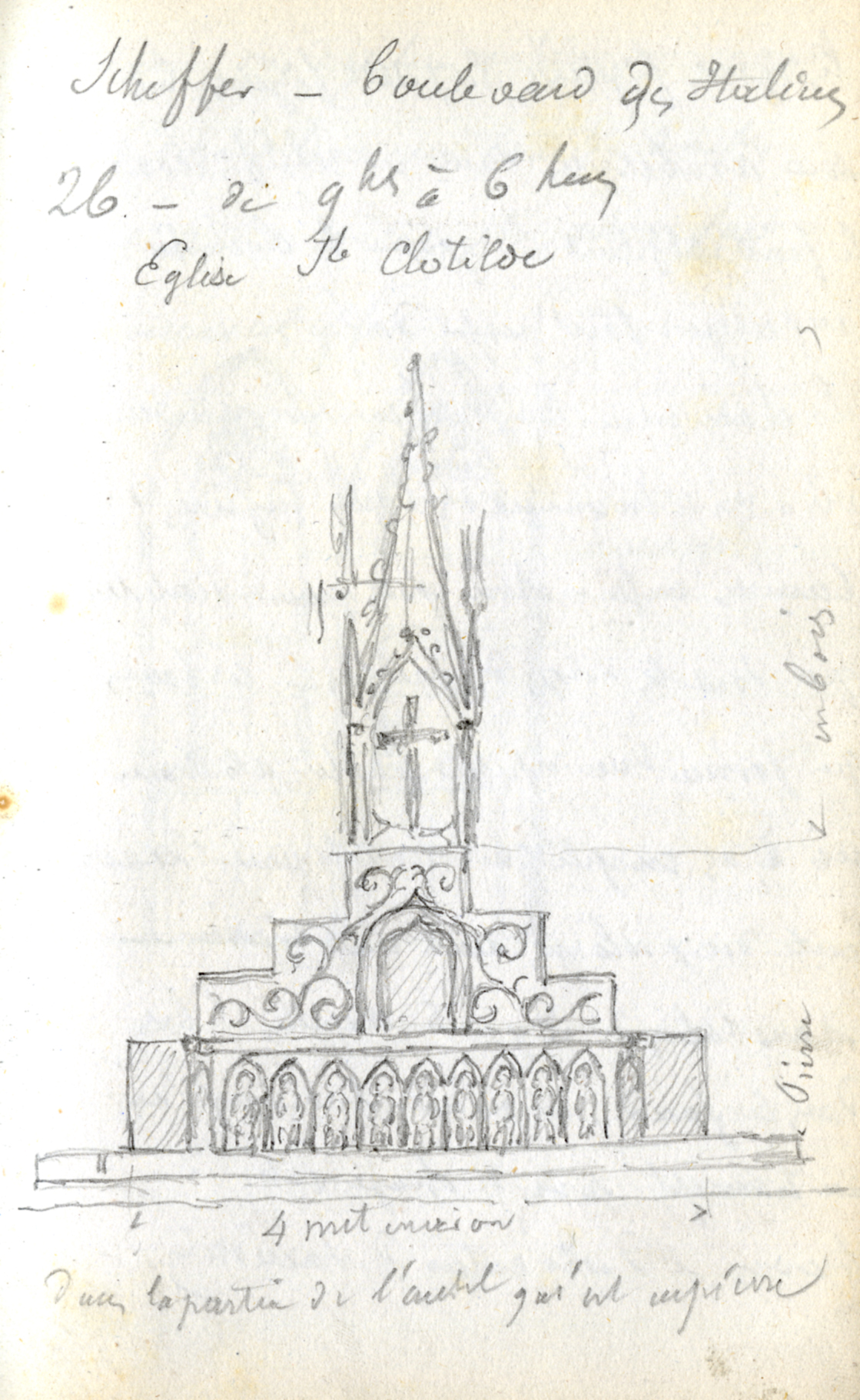 Dessin de l'église Sainte-Clotilde