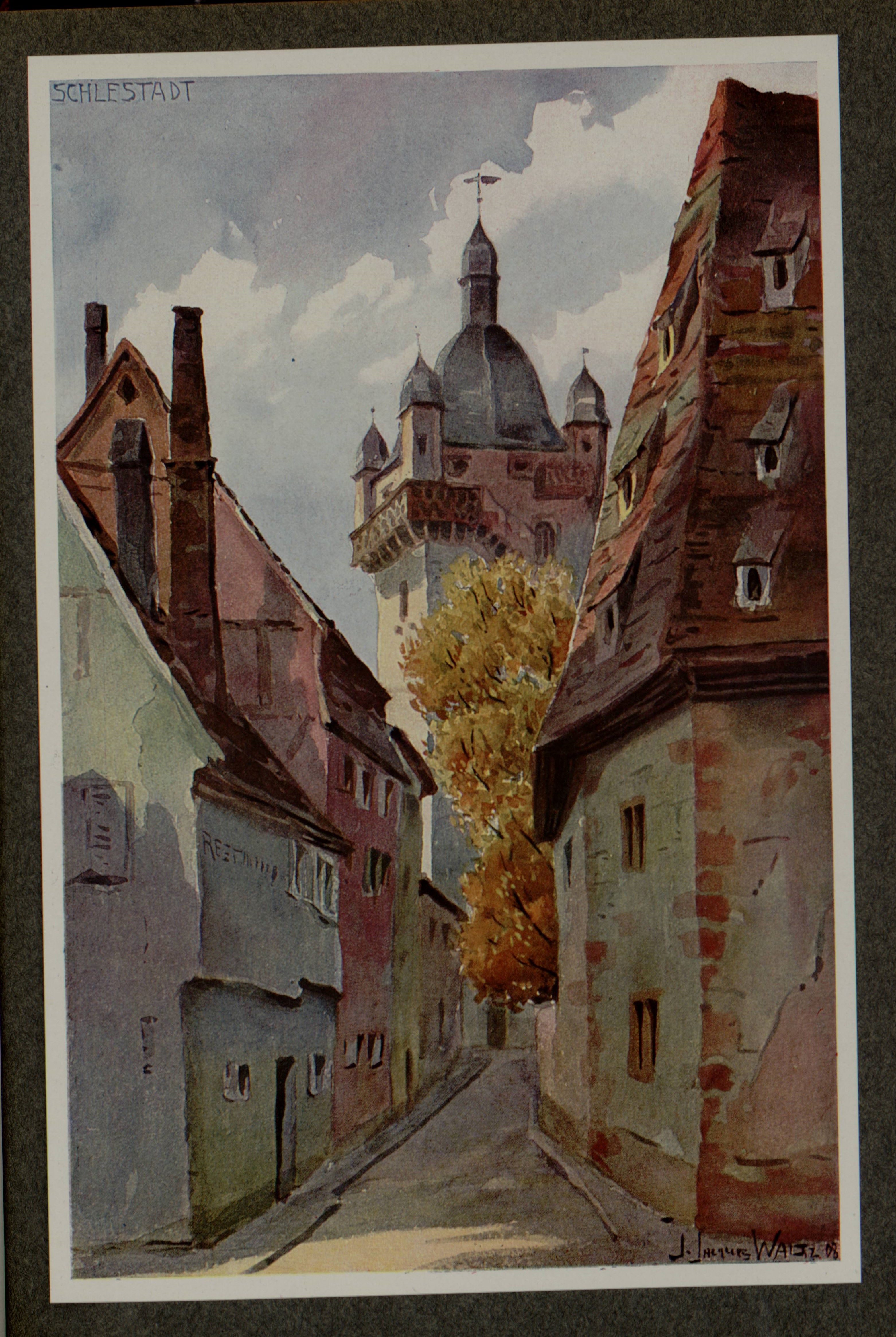 Schlestadt, aquarelle de JJ Waltz (Hansi)