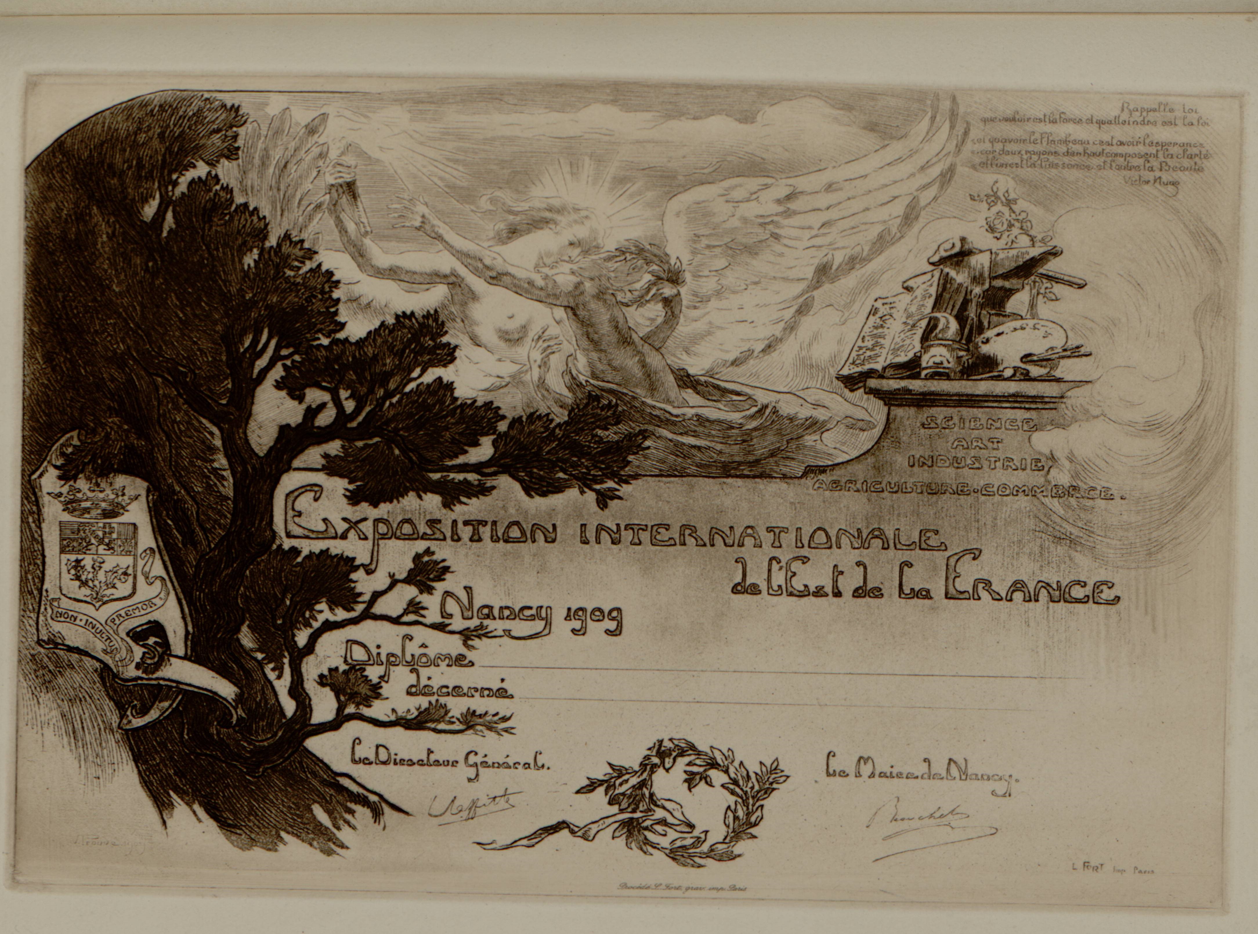 Le diplôme de l'exposition