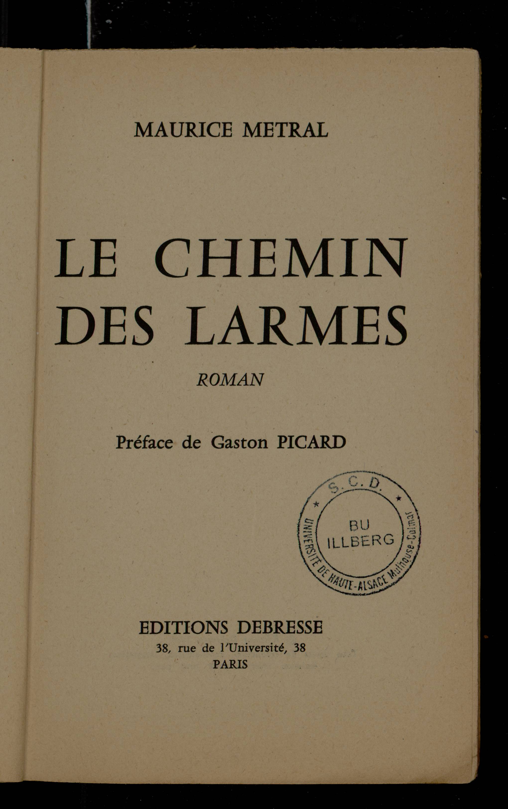 Page de titre (Le chemin des larmes), 847_METR